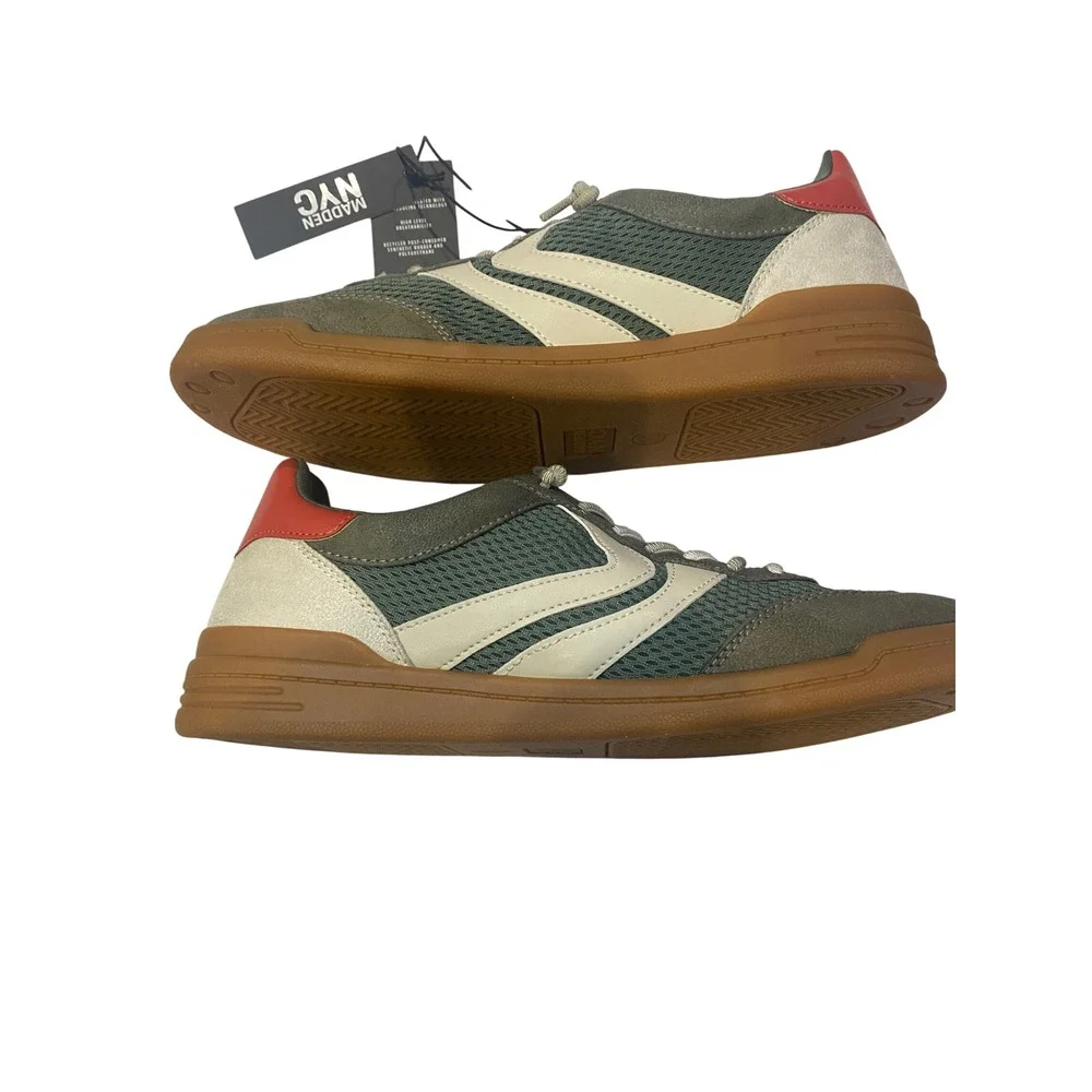 Madden NYC Women's Low Sneaker Green Mesh Faux Suede Gum Sole Size 11 678970342